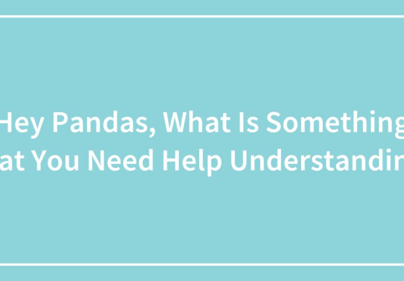 Hey Pandas, What Is Something That You Need Help Understanding?
