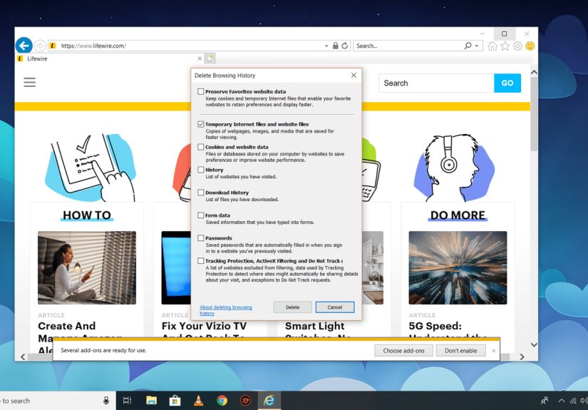 How to Clear the Cache in IE11