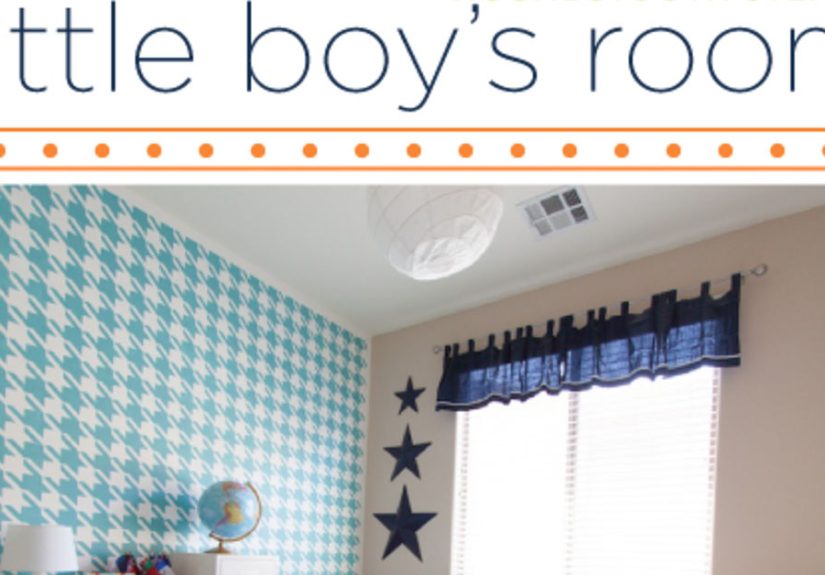 A Houndstooth Stenciled Bedroom Idea for Kids That is Sure to A-MAZE!