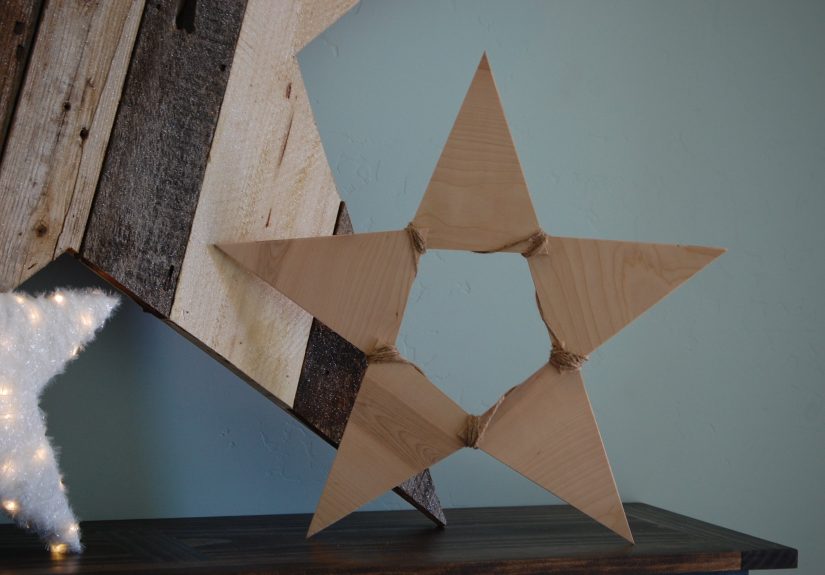 Another Easy DIY Wood Star for Christmas: Plywood Pennant Triangle Star