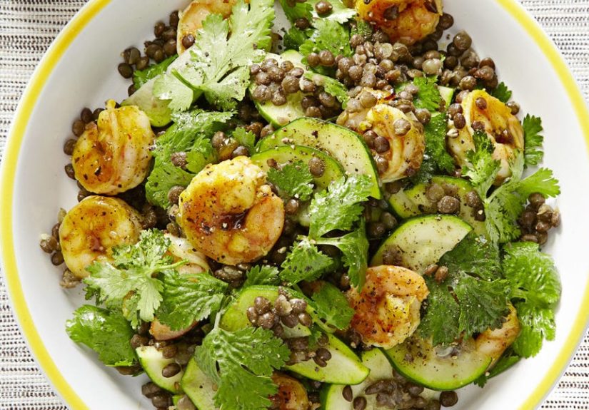 Chutney-Glazed Shrimp with Lentils Recipe