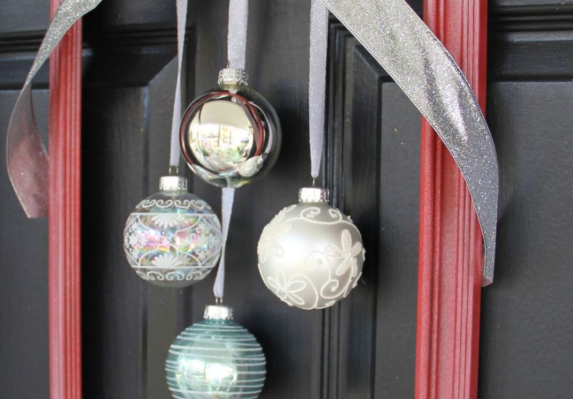 DIY Framed Ornament Wreath