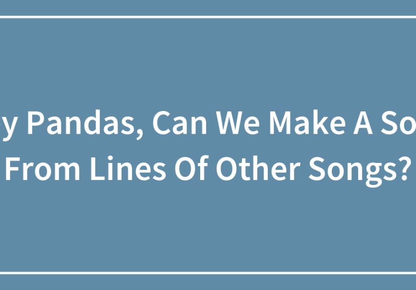 Hey Pandas, Can We Make A Song From Lines Of Other Songs?