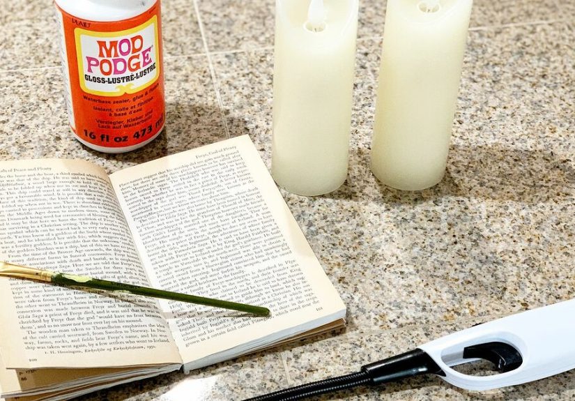 How to Make Romantic Book Page Candles DIY