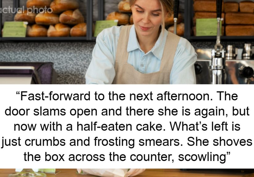 Lady Storms Into Bakery With Half-Eaten B-Day Cake, Demands Refund Because It Was Stale, Gets Denied
