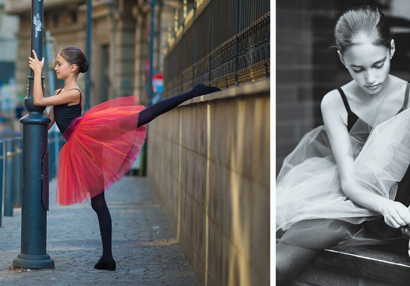 Little Ballerina Shows Her Grace In The Streets Of Bucharest, Romania