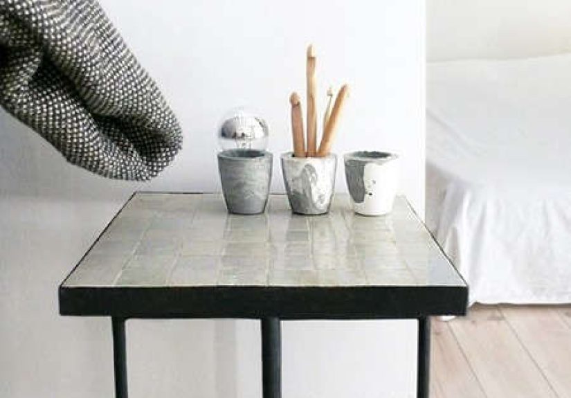 Moroccan “Zellij” Side Table - Clear Stone