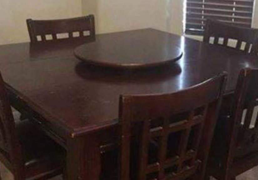 Sunflower Stained Highly Top Table Makeover