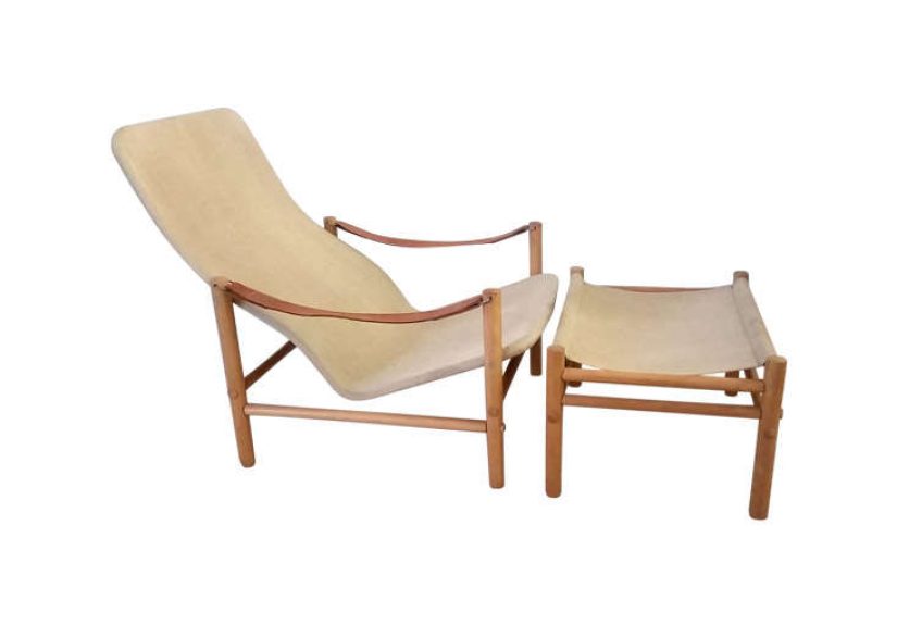 Dux Safari Canvas & Leather Lounge Chair