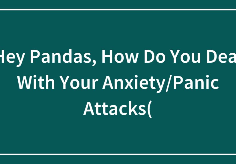 Hey Pandas, How Do You Deal With Your Anxiety/Panic Attacks(