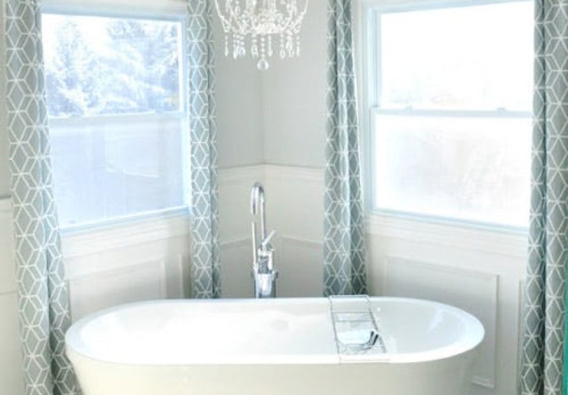 A Dreamy White & Gray Bathroom With Box Molding