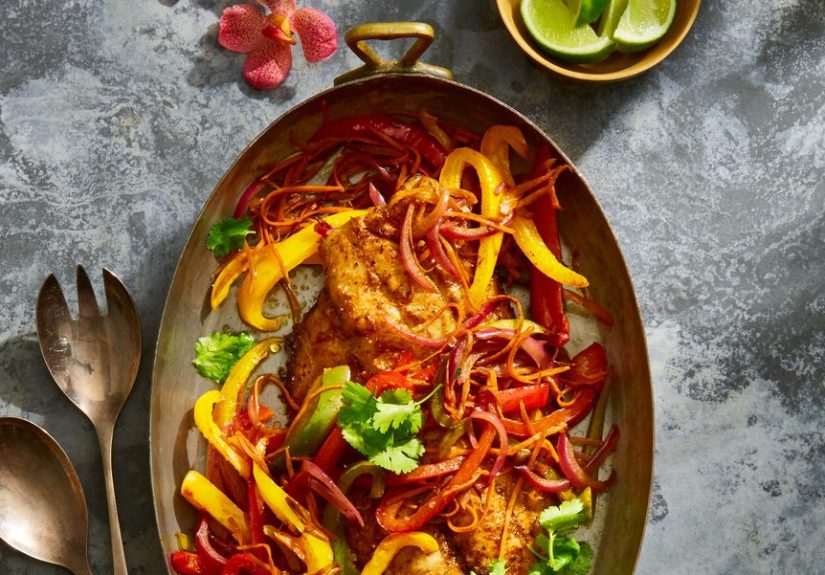 Best Caribbean-Style Fish with Peppers Recipe - How To Make Caribbean-Style Fish with Peppers