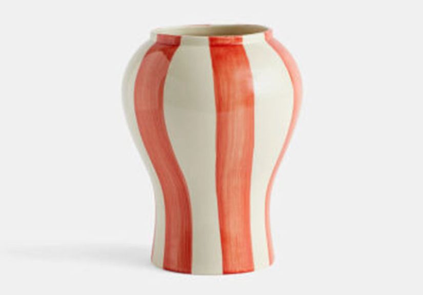 HAY Sobremesa Stripe Small Red Vase