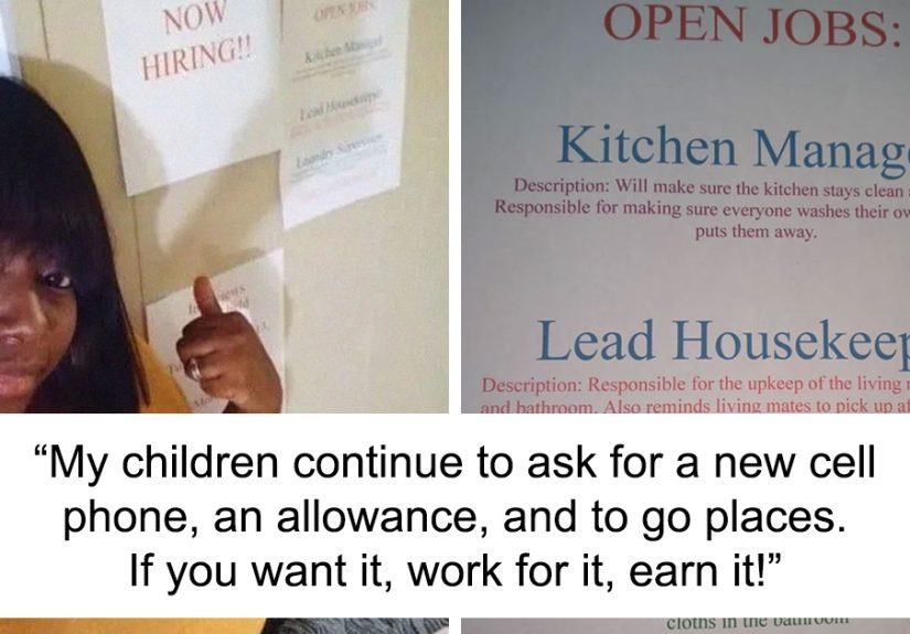 Kids Keep Asking Mom For More Pocket-Money So She Creates Household Chore ‘Jobs’ And Makes Them Apply